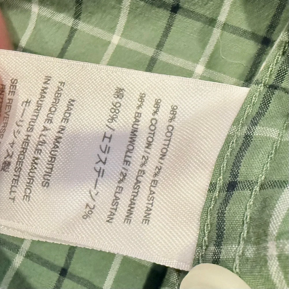 J Crew Button Down Shirt Mens Sz M Slim Fit Size Green Plaid Long Sleeve